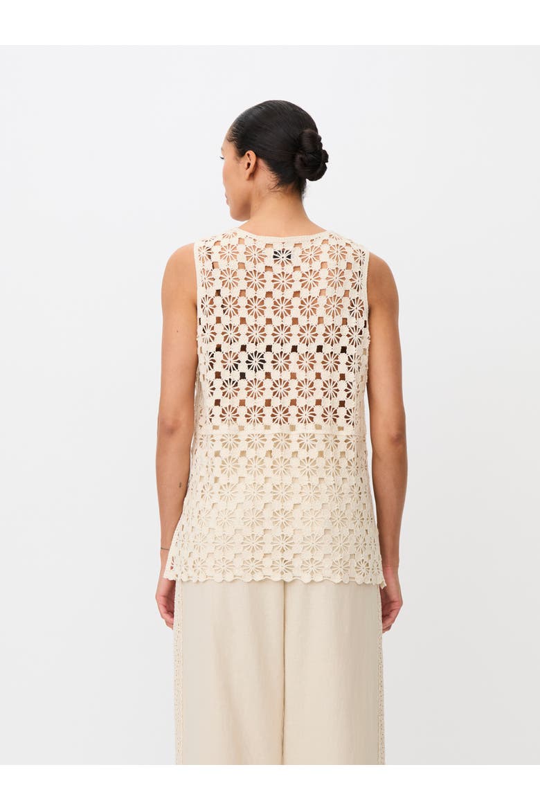 Mafanelis Floral Crochet Sleeveless Top, Alternate, color, Fog