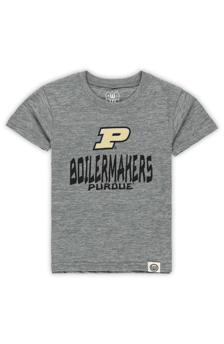 Wes & Willy Toddler Wes & Willy Purdue Boilermakers Cloudy Yarn T-Shirt & Shorts Set, Alternate, color, Charcoal