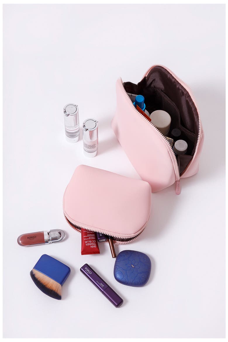 2-Piece Neoprene Makeup Pouch Set, Alternate, color, LIGHT PINK
