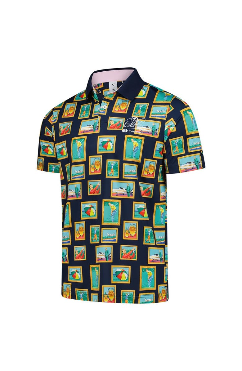 PUMA Men's Puma Navy Arnold Palmer Invitational Photo MATTR Polo, Alternate, color, Navy