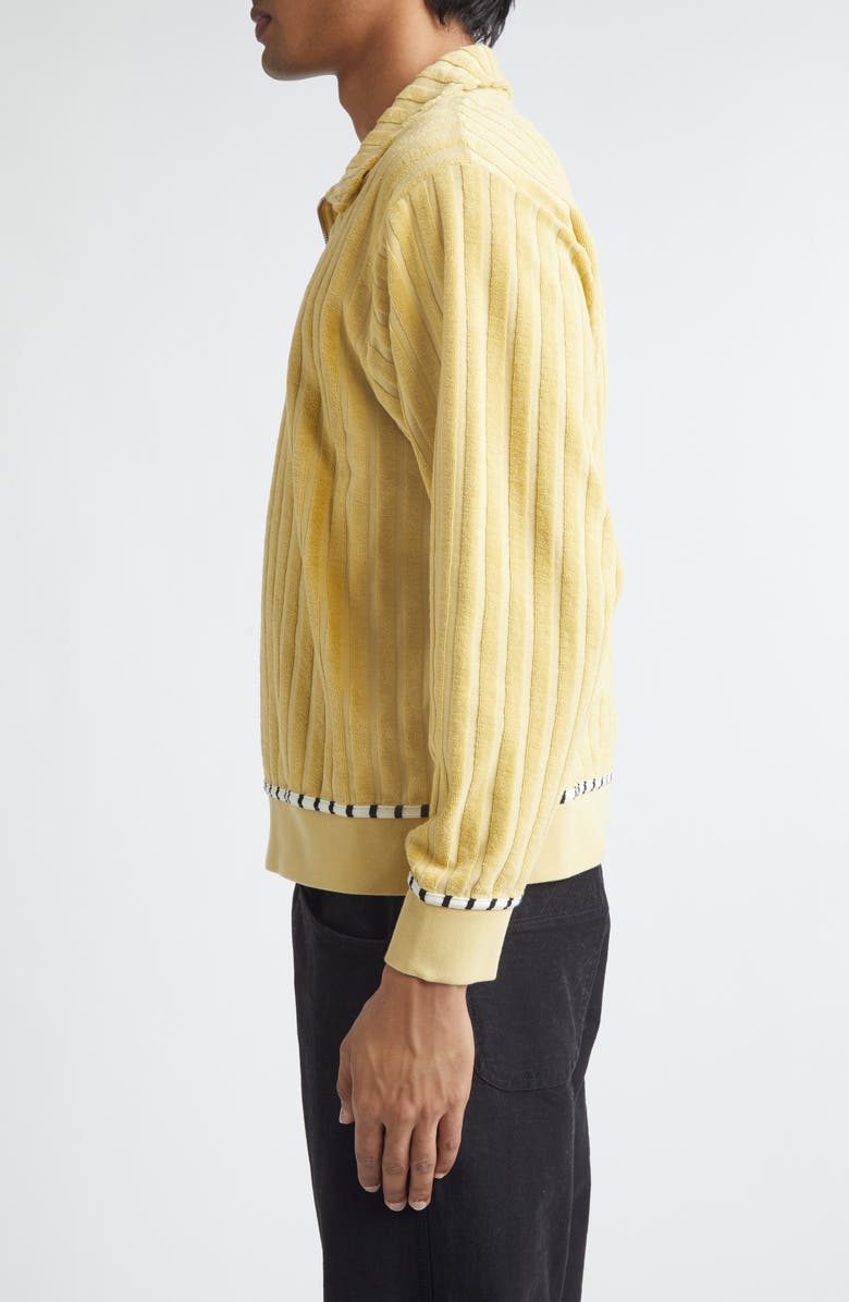 Bode Croquet Ground Rib Terry Cloth Pullover, Alternate, color, Yellow Green