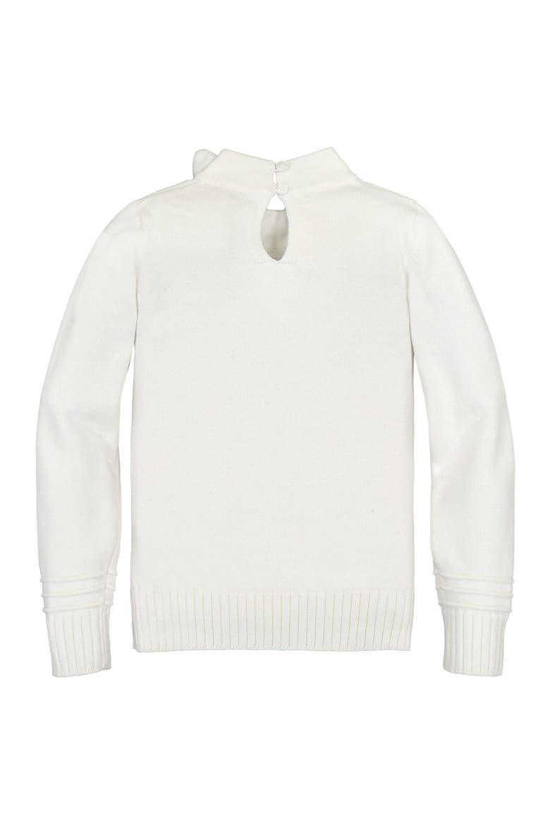Baby Girls' Organic Tie-Neck Sweater, Infant, Alternate, color, White