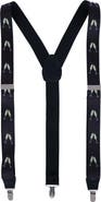 Ascentix Champagne Bottle Print Clip End Suspenders