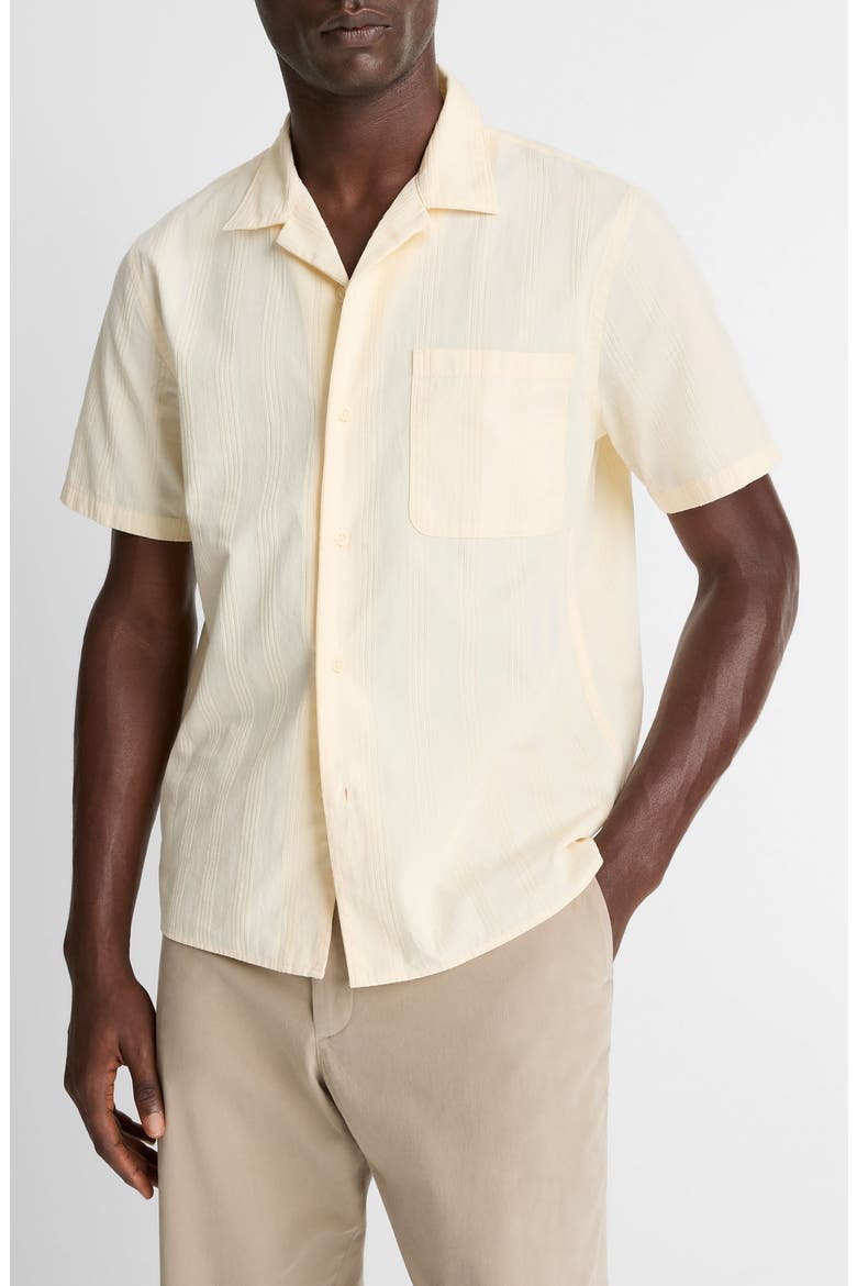 Union Textured Stripe Cotton Camp Shirt, Main, color, MEADOWLARK