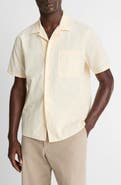 Vince Union Textured Stripe Cotton Camp Shirt