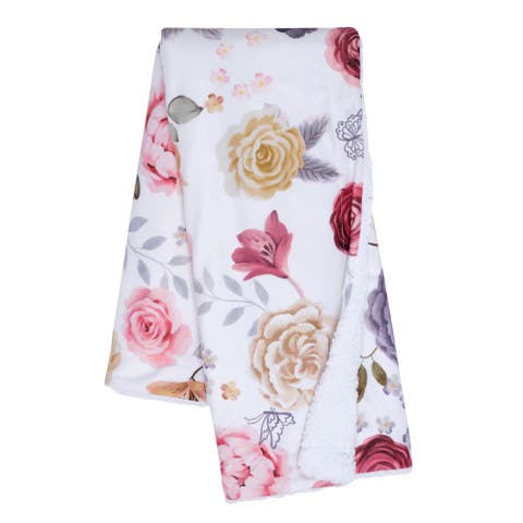 Secret Garden Ultra-Soft Fleece/Minky Floral Baby Blanket