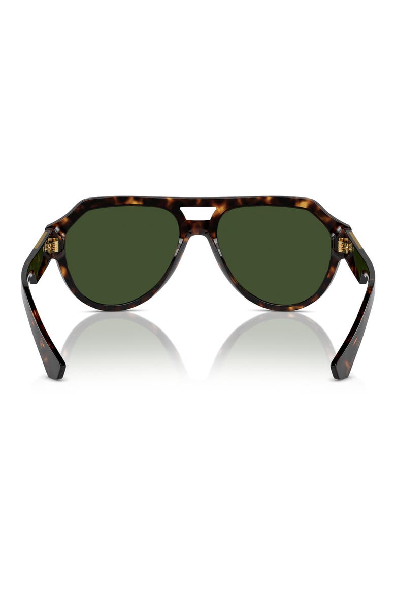 56mm Square Aviator Polarized Sunglasses, Alternate, color, HAVANA