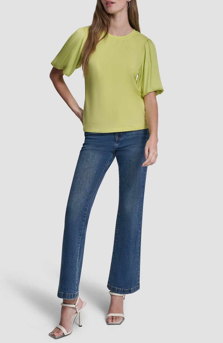 DKNY Mixed Media Top, Alternate, color, Limeade