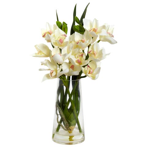Cymbidium Orchid with Vase