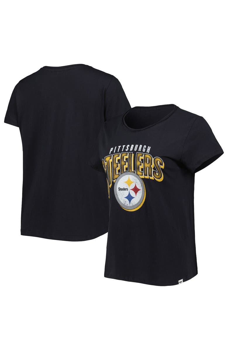 '47 Women's '47 Black Pittsburgh Steelers Treasure Frankie T-Shirt, Alternate, color, 