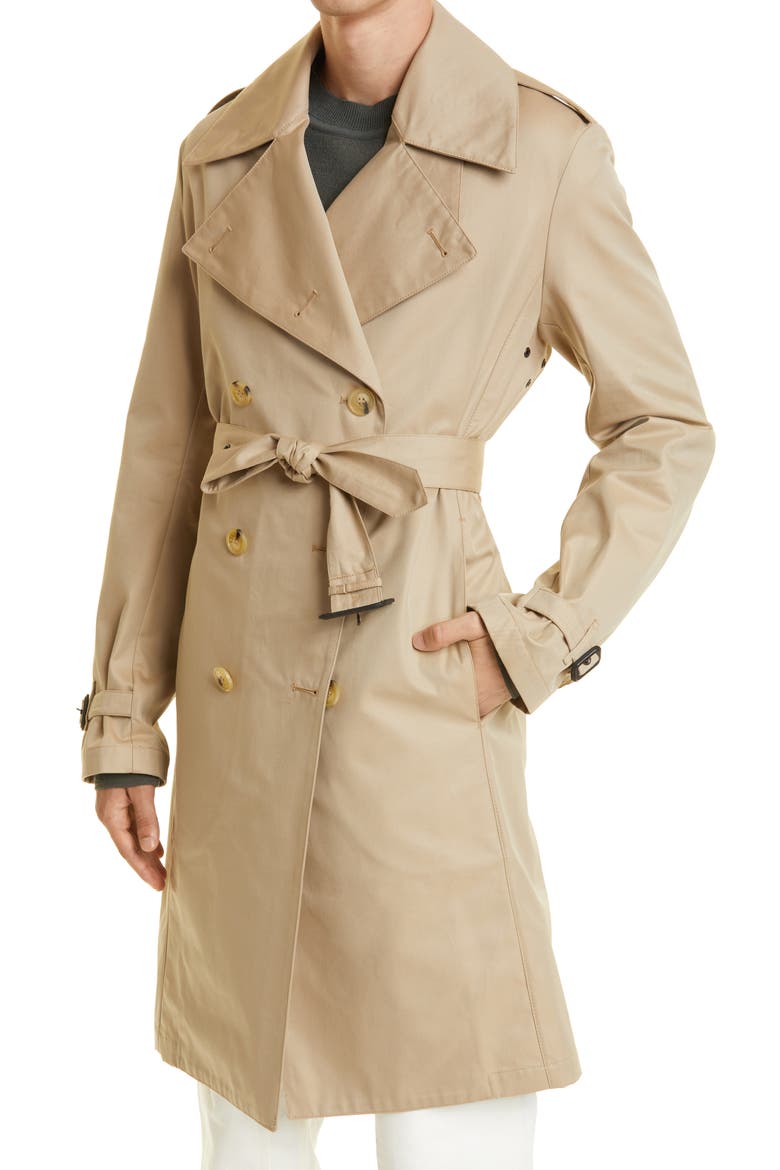 Macintosh St. Andrews Double Breasted Trench Coat, Alternate, color, HONEY
