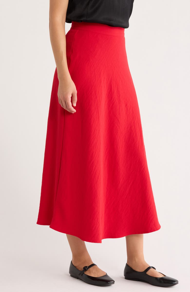 Marine Layer Natalia Midi Circle Skirt, Alternate, color, Cherry Red