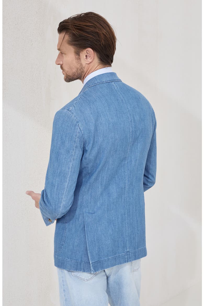 Denim blazer, Alternate, color, Light Blue Denim
