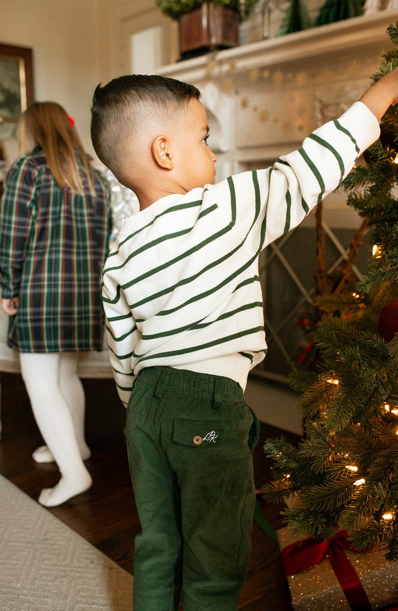 Little Paper Kids Fletcher Sweater, Alternate, color, Green / Ivory Stripe