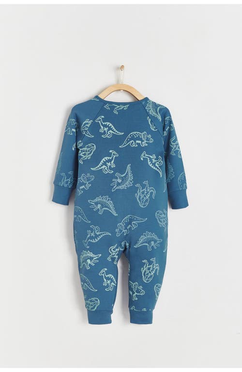 Babycottons Rex Zip One-piece Snug Pajamas In Navy