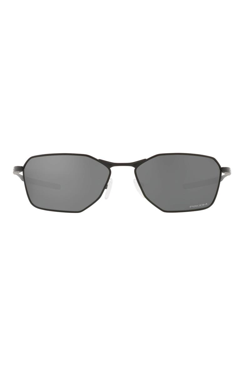 Savitar 58mm Polarized Rectangular Sunglasses, Main, color, SATIN BLACK/ PRIZM BLACK