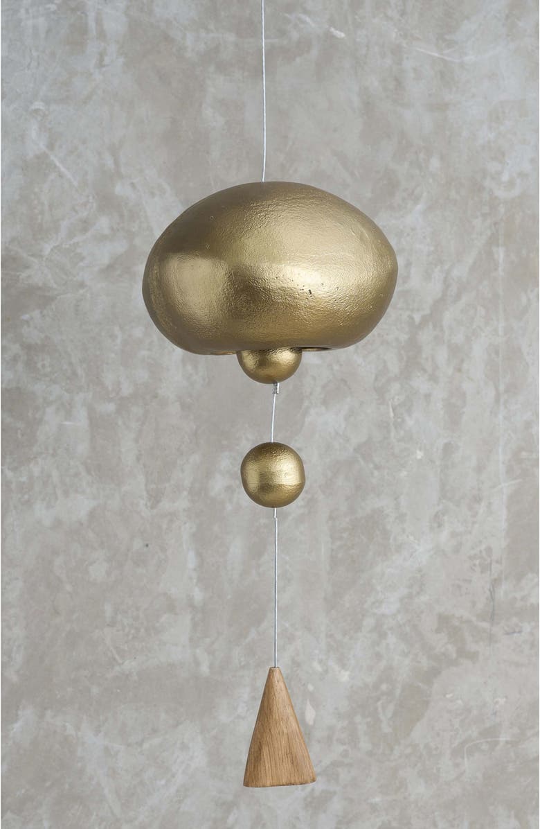 The Collective Home Stinson Antique Brass Hanging Bell Domed, Main, color, Gold