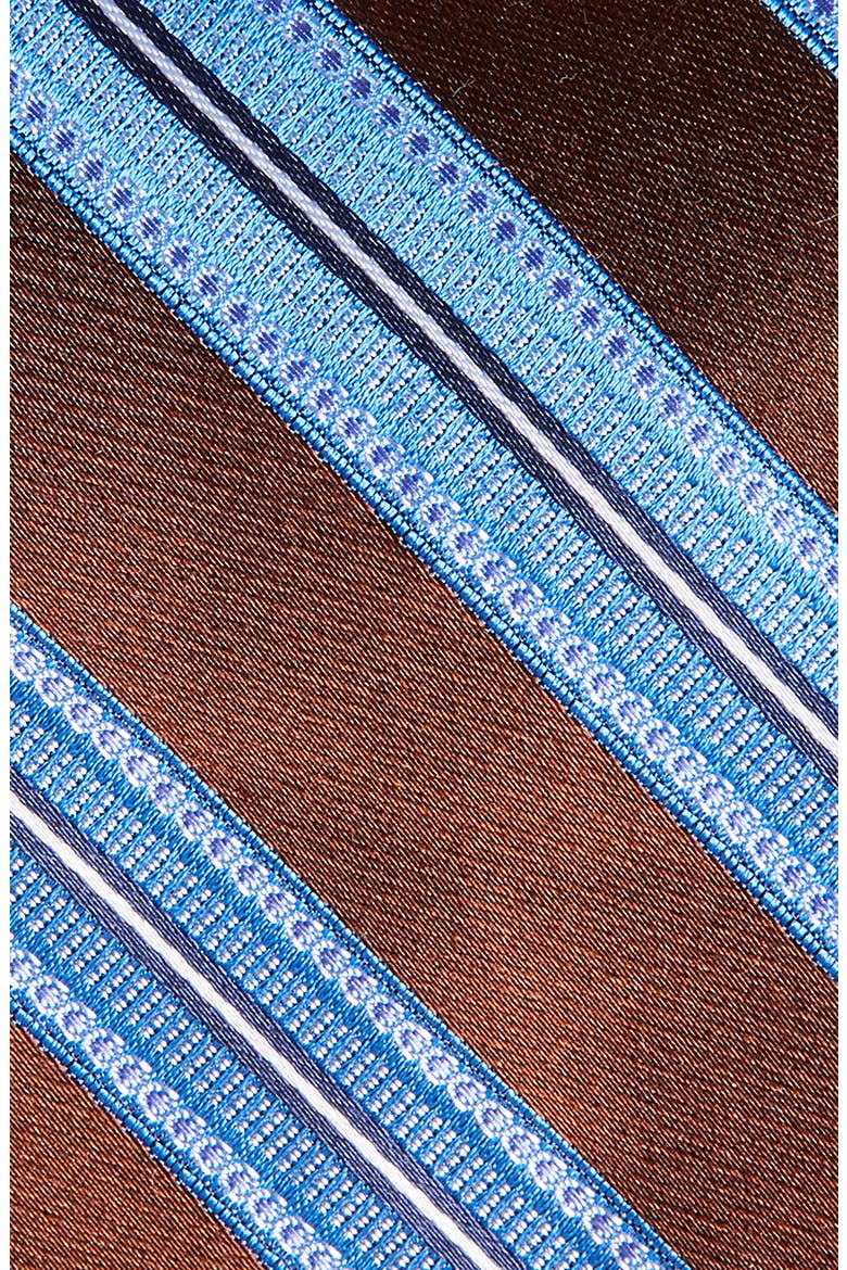 Nordstrom Men‘s Shop Sunshine Stripe Silk Tie, Alternate, color, BROWN