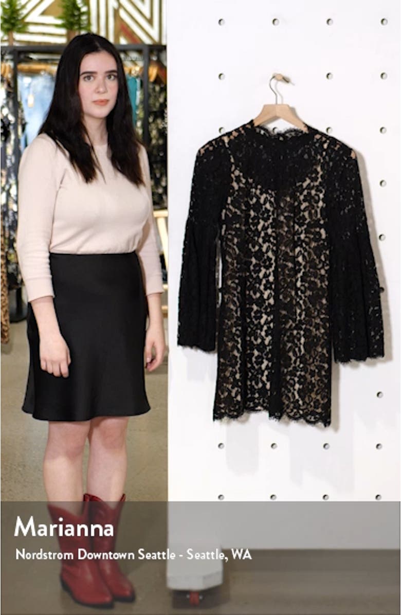Long Sleeve Lace Shift Dress, sales video thumbnail