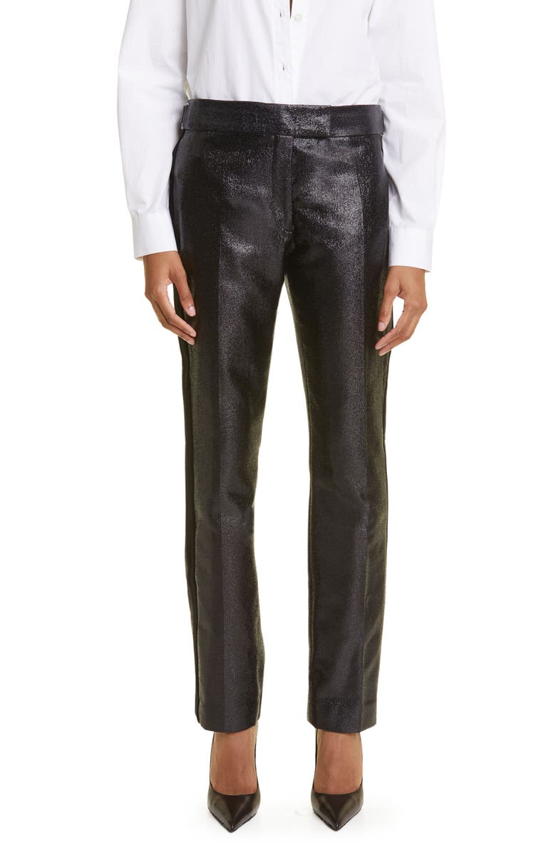 TOM FORD Tailored Iridescent Sablé & Velveteen Tailored Pants, Main, color, 