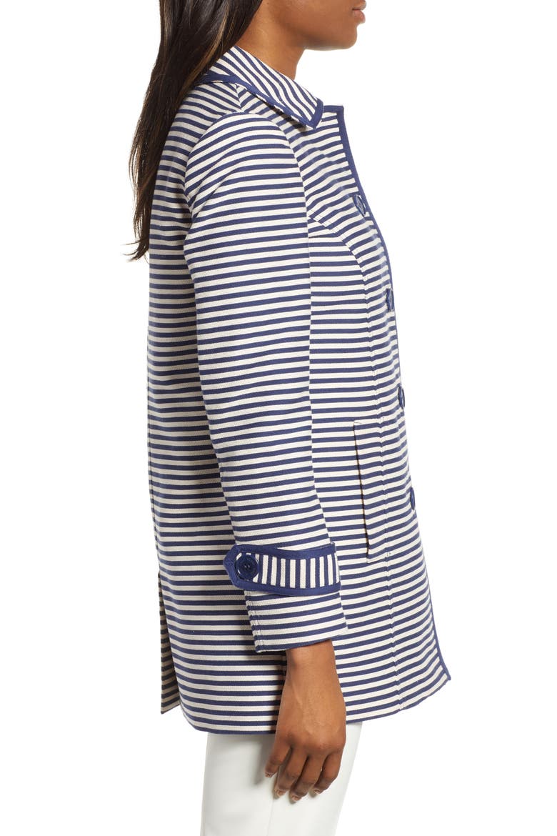 Stripe Topper Jacket, Alternate, color, ANNE WHITE/ DISTANT MOUNTAIN
