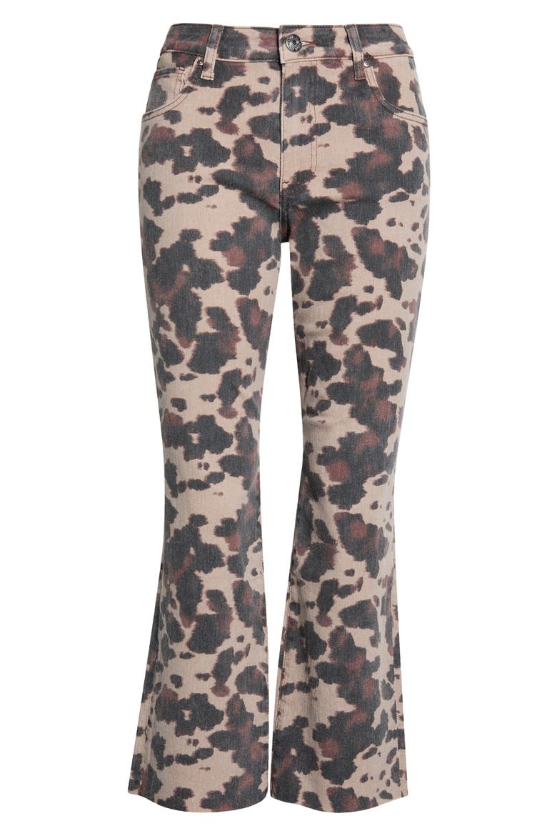 Kelsey Raw Hem High Waist Ankle Flare Jeans, Alternate, color, TAUPE