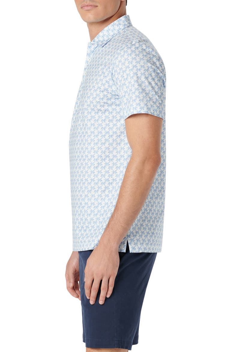 Victor OoohCotton® Leaf Print Polo, Alternate, color, AZURE