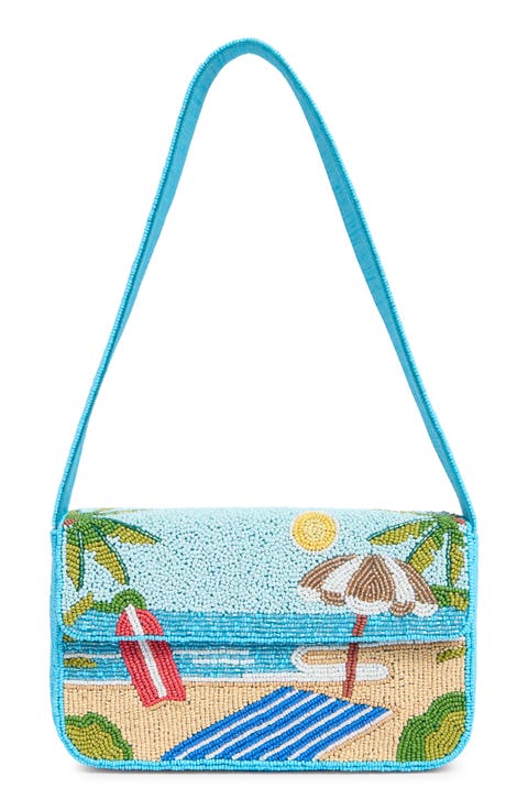 Tropical Vacation Beaded Shoulder Bag