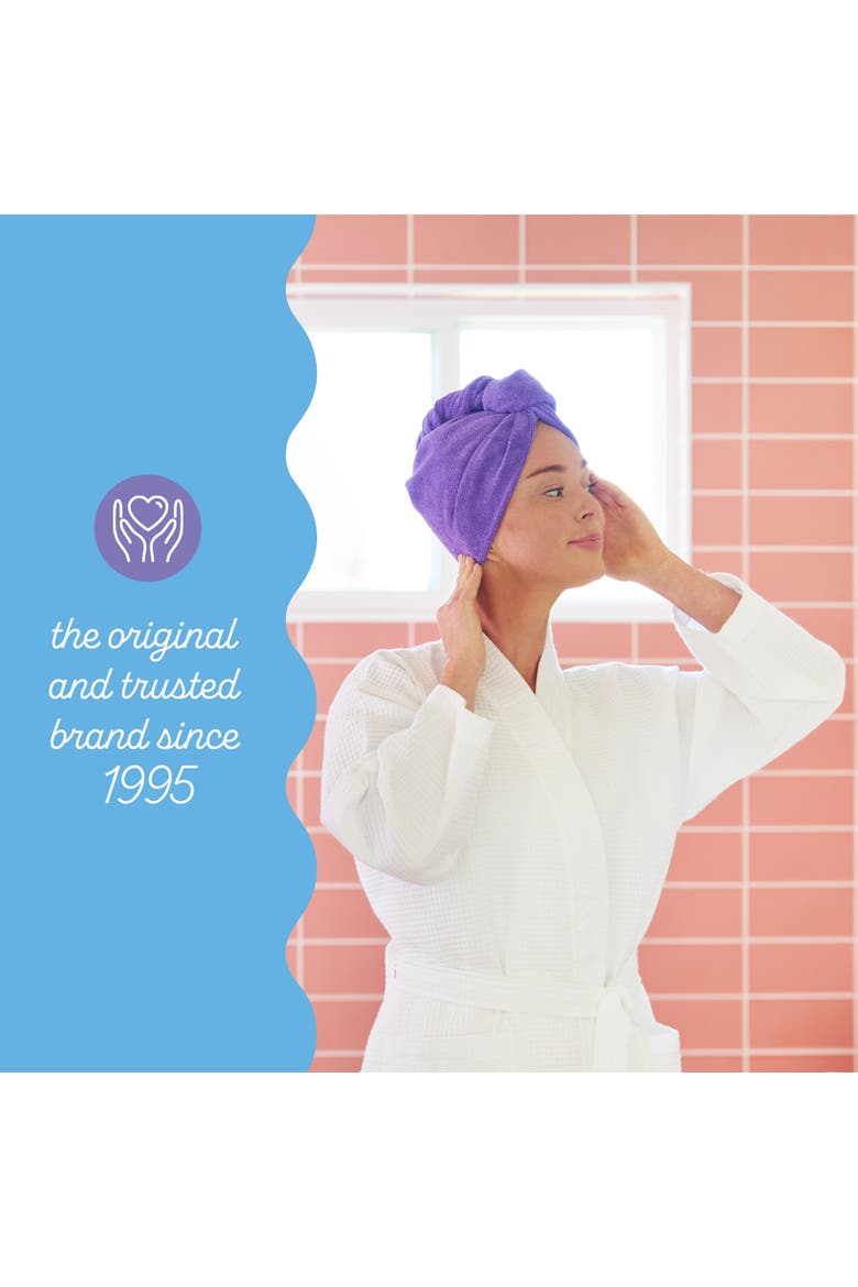 2 Pack Hair Towel Wraps, Microfiber for Straight, Wavy, Curly Hair, Alternate, color, Dark Purple & Light Purple