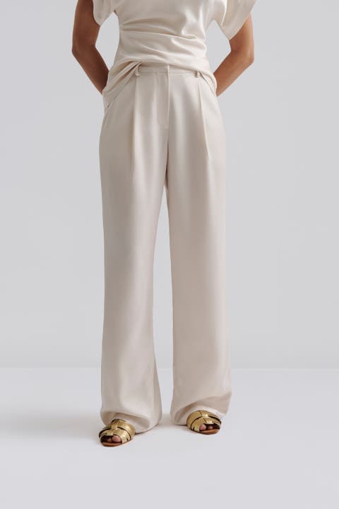 Sarah Elastic Waist Satin Pants