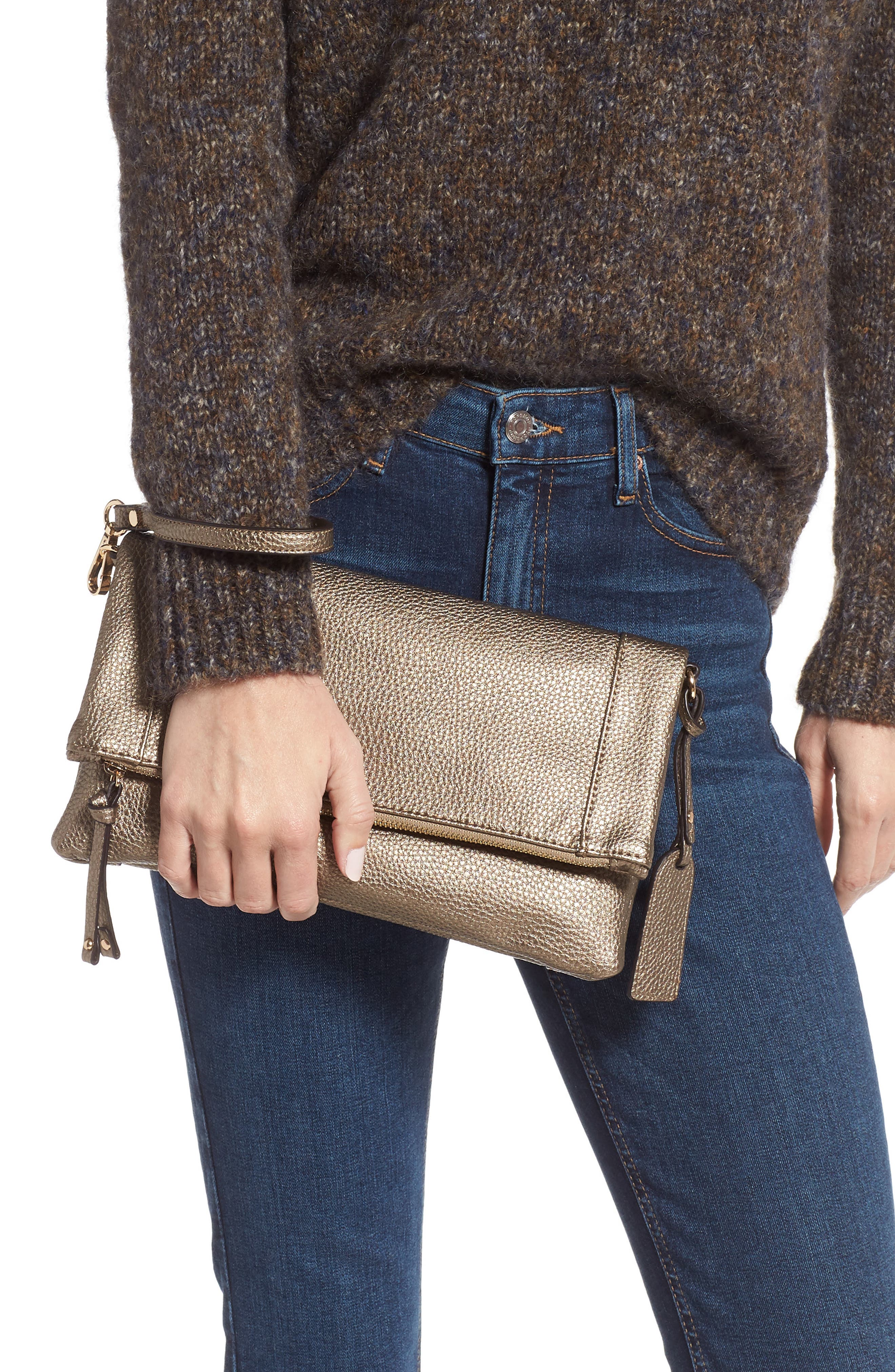 Sole Society Marlena Faux Leather Clutch, Alternate, color, 