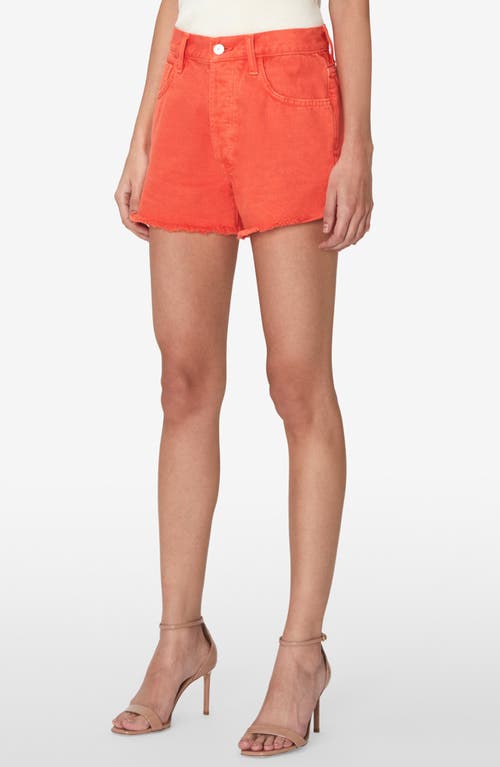 7 For All Mankind Easy Ruby High Waist Relaxed Cutoff Denim Shorts In Orange