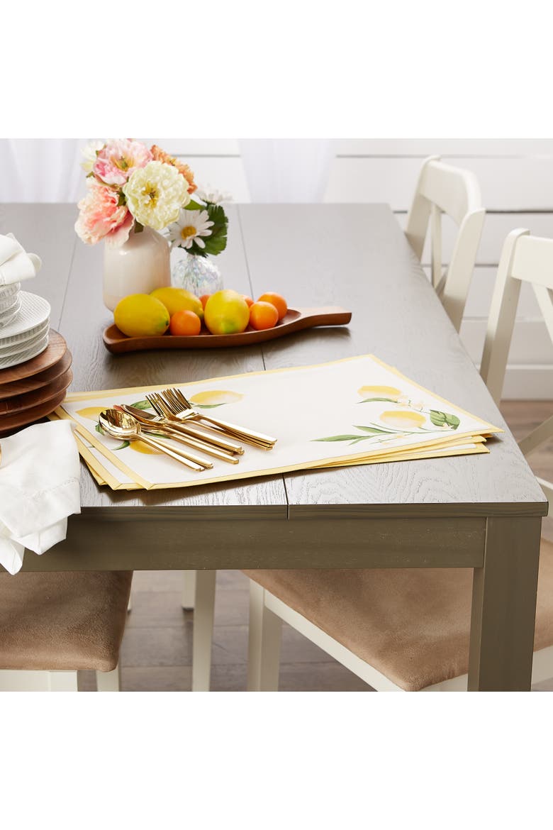 Lemon Bliss Printed Placemat Set/6, Alternate, color, Lemon Bliss