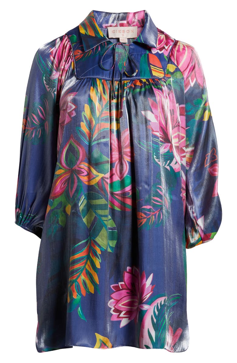 CIEBON Sienna Metallic Floral Minidress, Alternate, color,