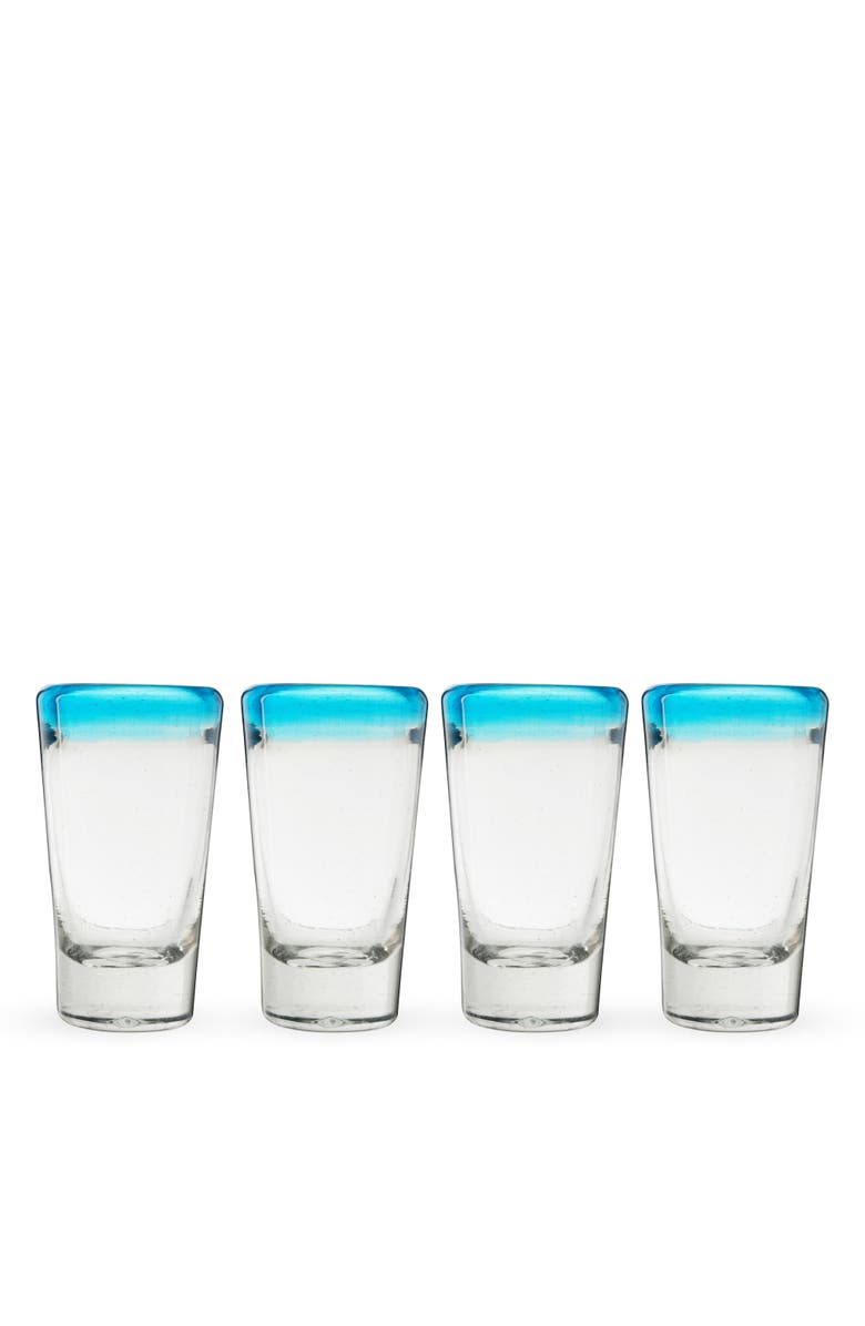 TWINE Segunda Vida Primavera Recycled Shot Glasses Set of 4, Main, color, Clear