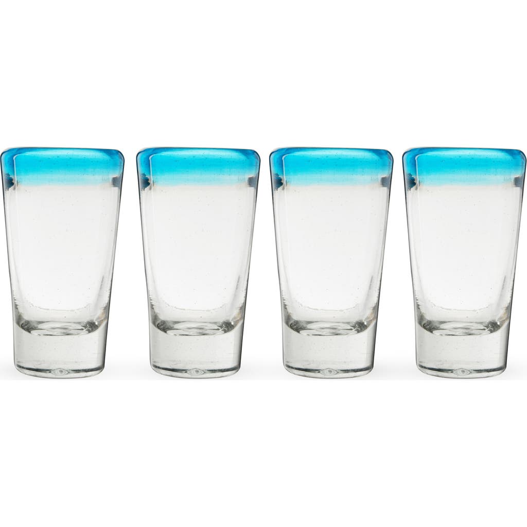 Twine Set Of 4 Primavera Recycled Shot Glasses In Clear