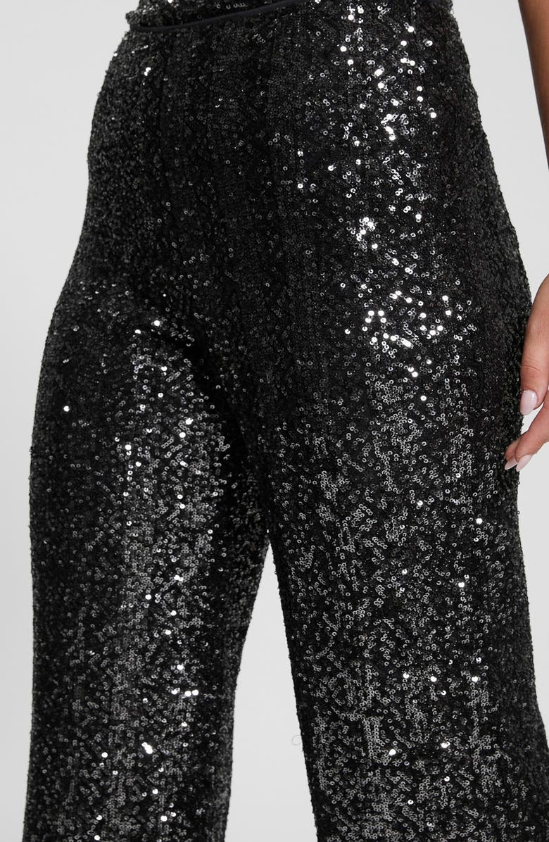 GUESS Sereh Sequin High Waist Pants, Alternate, color, 