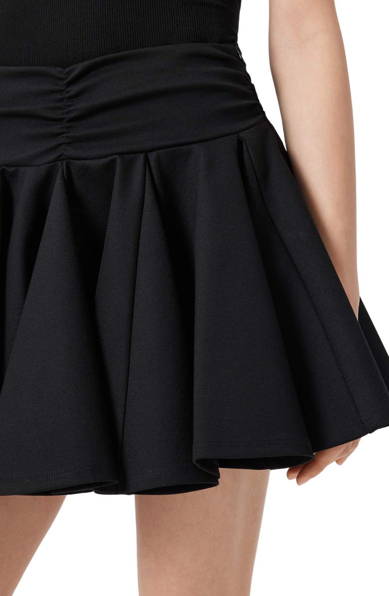 AllSaints Tulip Ponte Miniskirt, Alternate, color, Black