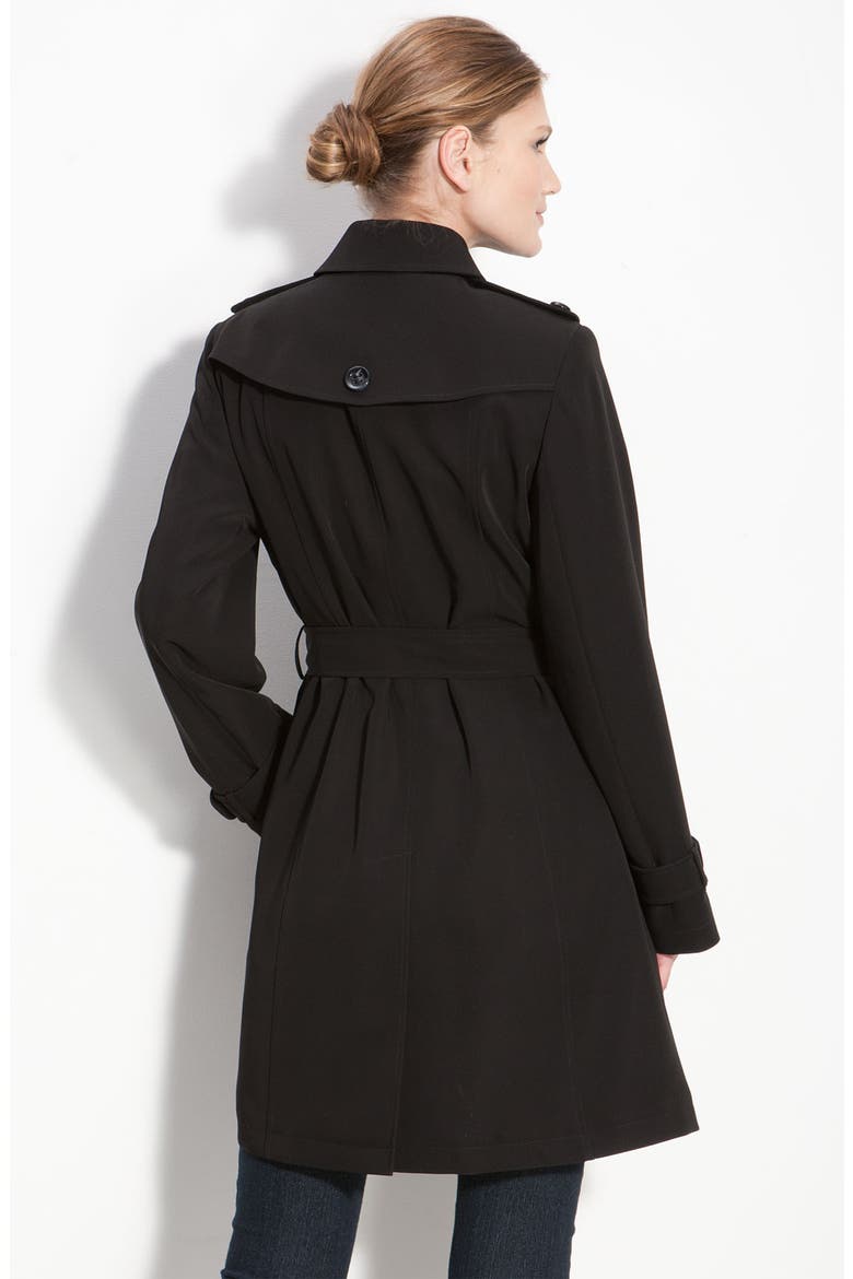 Double Breasted Trench Coat, Alternate, color, BLACK