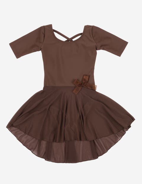 Girls Short Sleeve Skirted Leotard