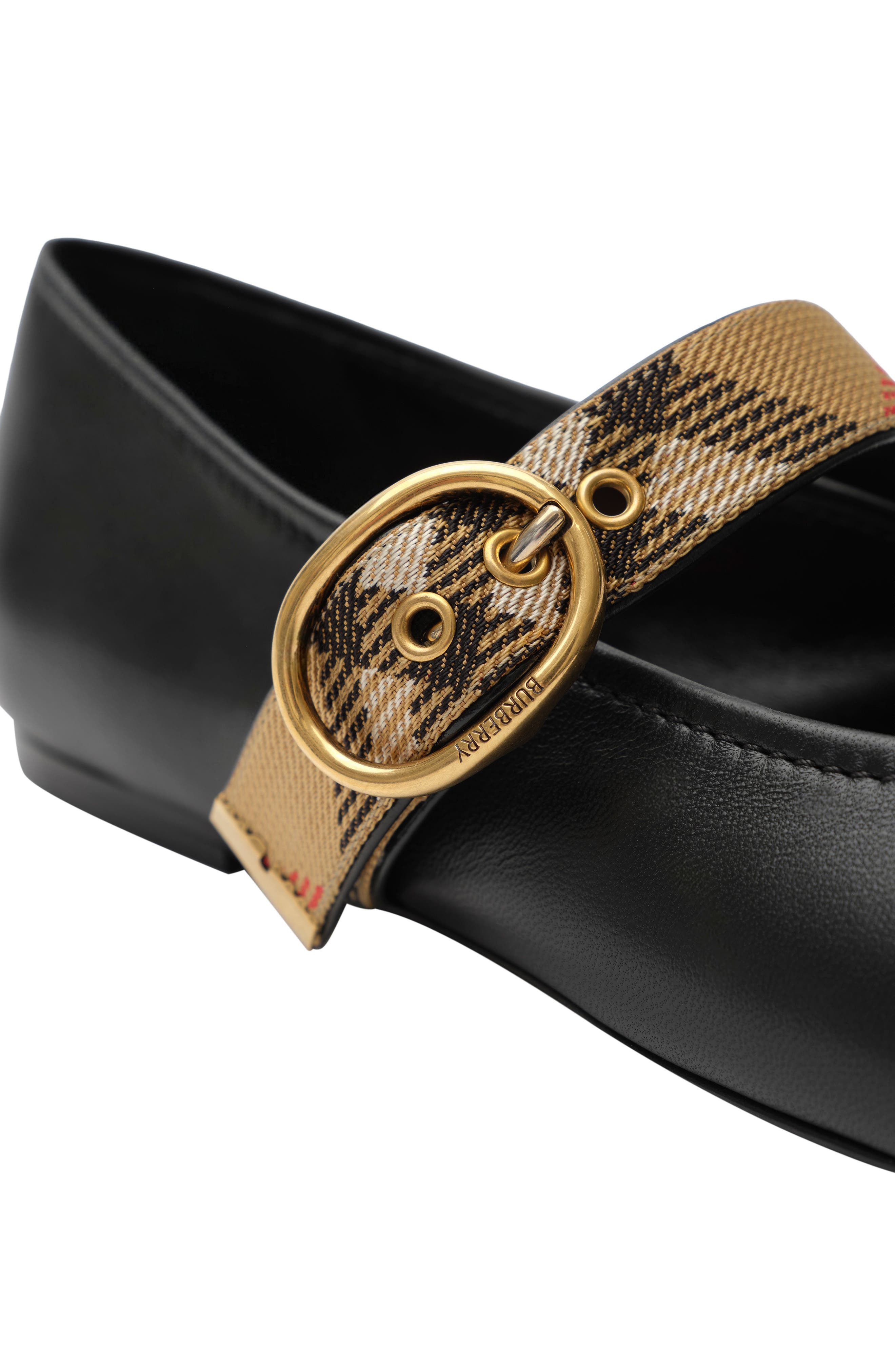 Burberry Robin Mary Jane Ballerina Flat, Alternate, color, Black