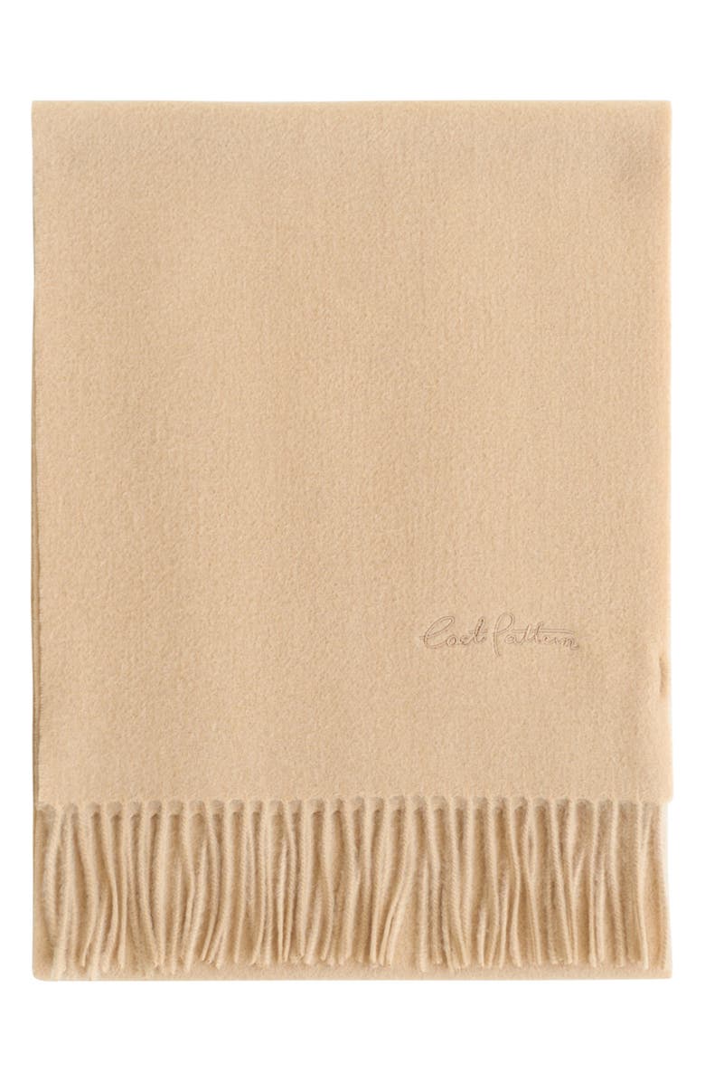 Lost Pattern Lost in Warmth Cashmere Scarf, Alternate, color, Khaki