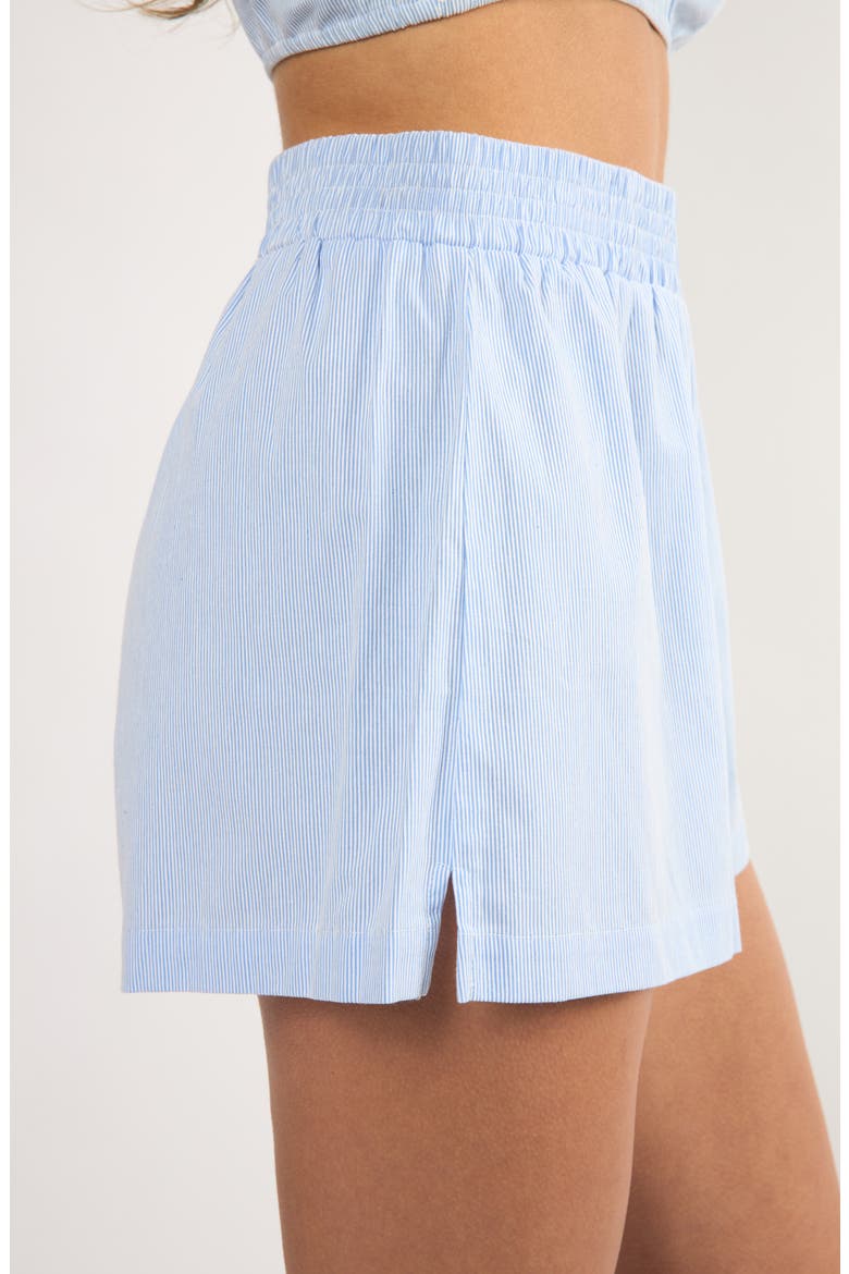 Everyday Stripe Cotton Shorts, Alternate, color, BLUE STRIPE