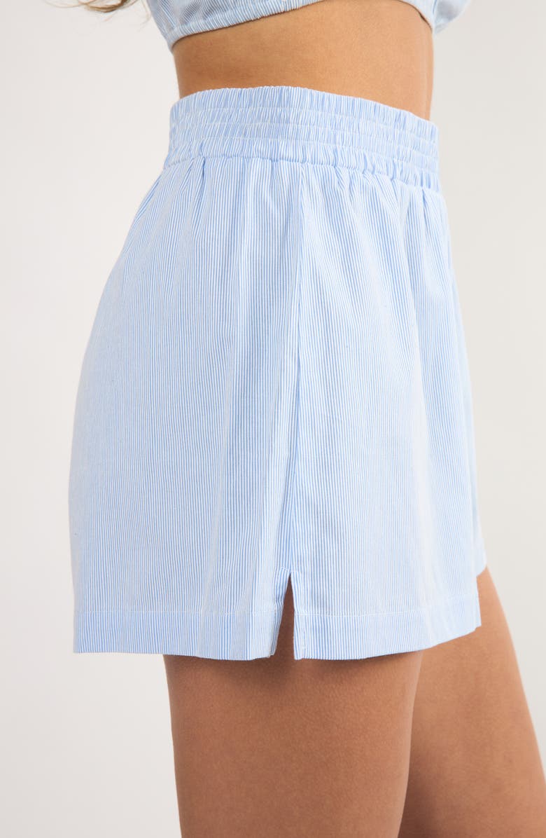 Viens Avec Moi Everyday Stripe Cotton Shorts, Alternate, color, Blue Stripe