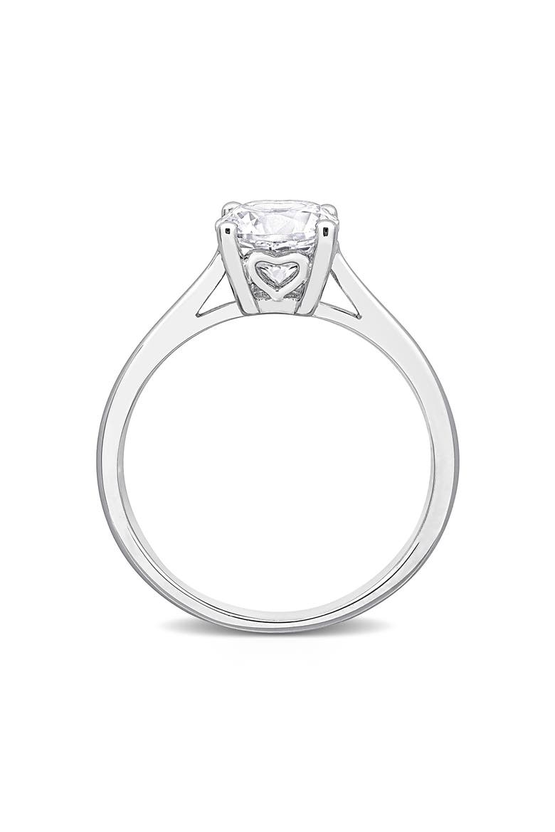 Sterling Silver Round Lab Created White Sapphire Solitaire Ring, Alternate, color, SILVER