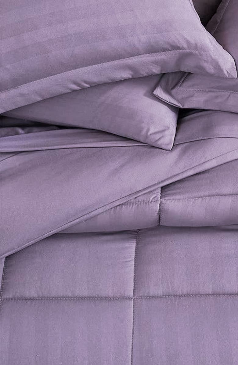 Luxury Home Embossed Stripe Microfiber 8-Piece Comforter Set, Alternate, color, Plum