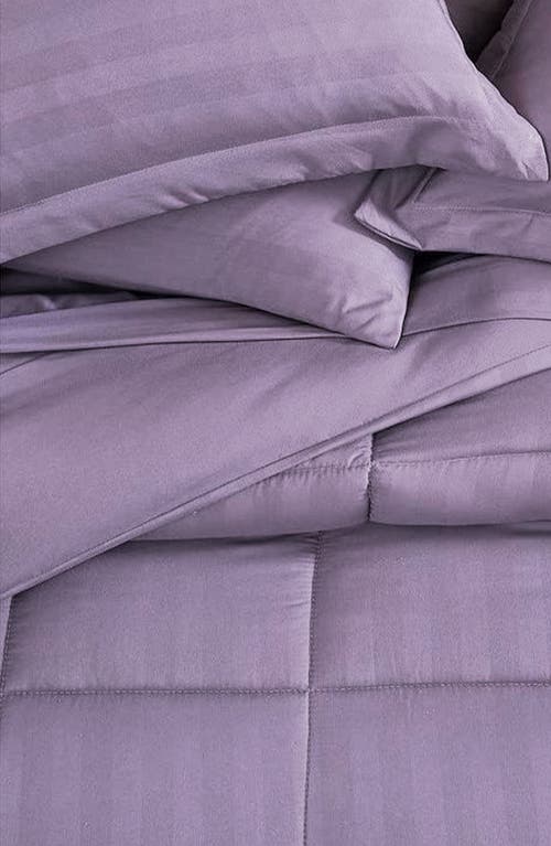Luxury Home Embossed Stripe Microfiber 8-piece Comforter Set