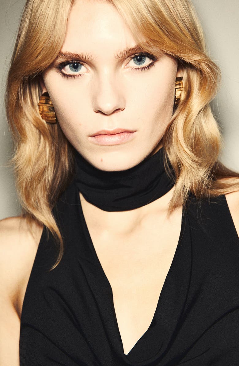 MANGO Scarf Halter Neck Jumpsuit, Alternate, color, 