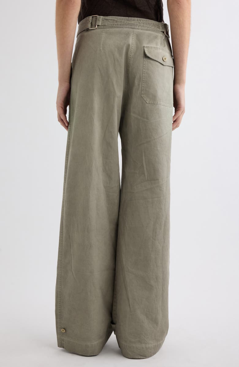 Acne Studios Parko Belted Cotton Stretch Gabardine Wide Leg Pants, Alternate, color, Clay Beige