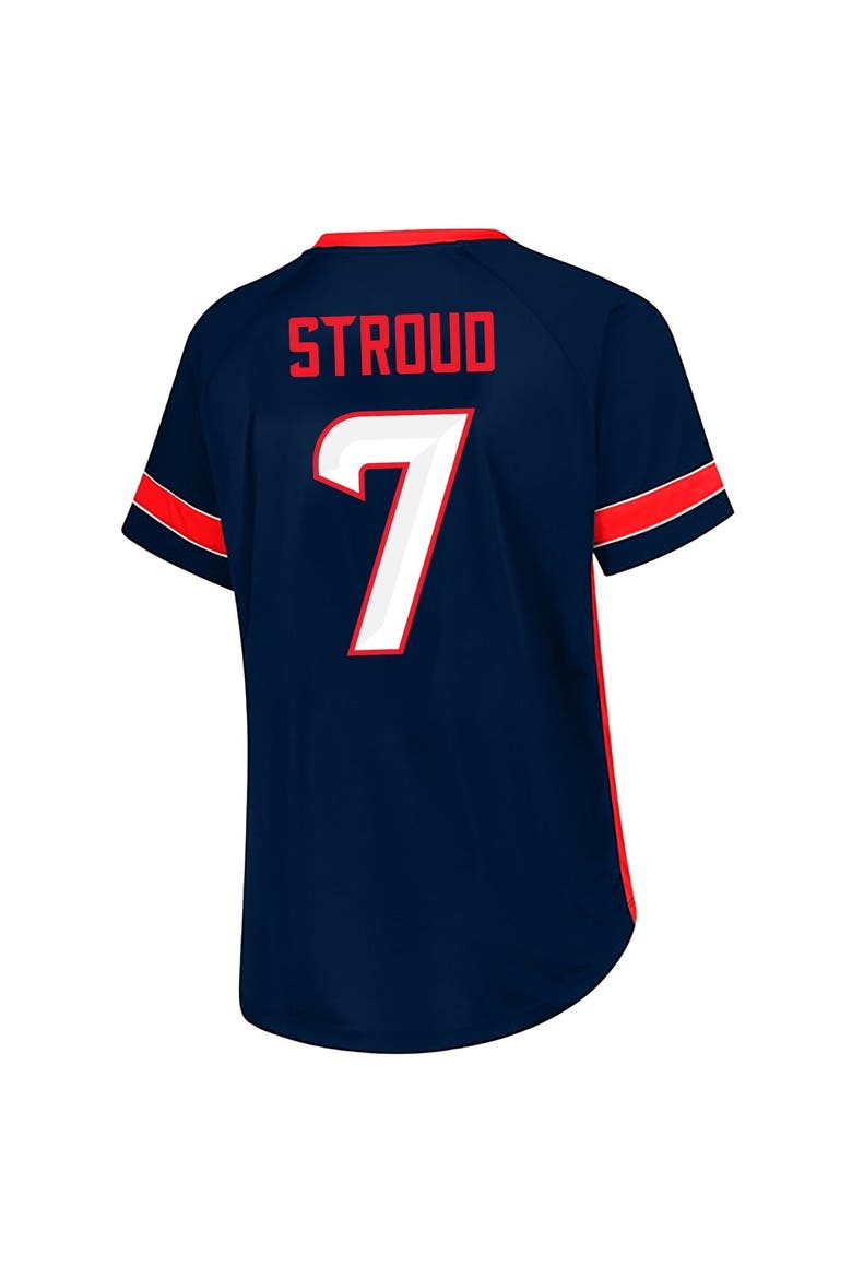 Women's Fanatics C.J. Stroud Navy Houston Texans Plus Size Name & Number Lace-Up T-Shirt, Alternate, color, Navy